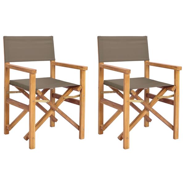 Grote foto vidaxl eetkamerstoel 56 x 54 x 87 cm 100 polyester massief teak tuin en terras tuinmeubelen