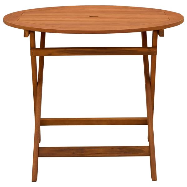 Grote foto vidaxl vouw tuintafel bruin 90 x 75 cm massief eucalyptushout tuin en terras tuinmeubelen