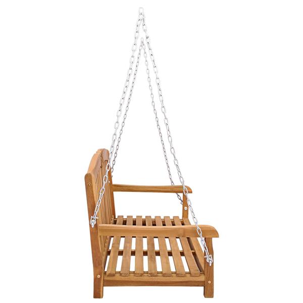 Grote foto vidaxl schommelbank naturel 114 x 60 x 60 5 cm massief teakhout tuin en terras tuinmeubelen