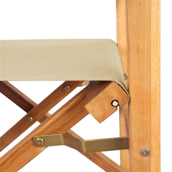 Grote foto vidaxl eetkamerstoel bruin en beige 56 x 54 x 87 cm massief teakhout tuin en terras tuinmeubelen