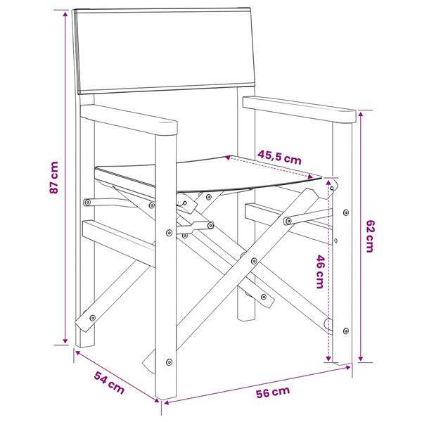 Grote foto vidaxl eetkamerstoel bruin en beige 56 x 54 x 87 cm massief teakhout tuin en terras tuinmeubelen