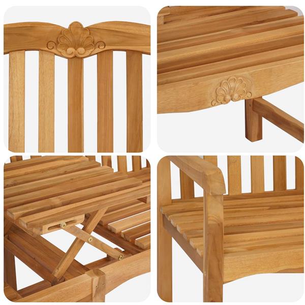 Grote foto vidaxl handgemaakte rozenbank naturel 155 x 60 x 94 cm tuin en terras tuinmeubelen