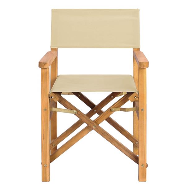 Grote foto vidaxl eetkamerstoel bruin en beige 56 x 54 x 87 cm massief teakhout tuin en terras tuinmeubelen