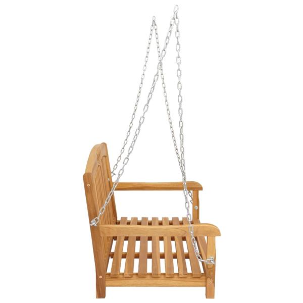 Grote foto vidaxl schommelbank naturel 114 x 61 x 61 5 cm massief teakhout tuin en terras tuinmeubelen