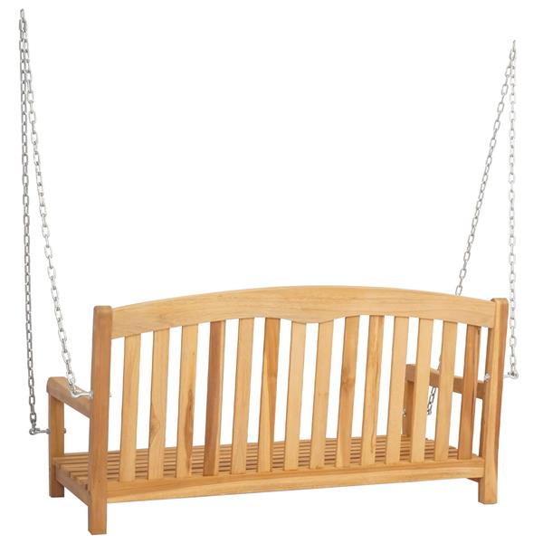 Grote foto vidaxl schommelbank naturel 114 x 61 x 61 5 cm massief teakhout tuin en terras tuinmeubelen