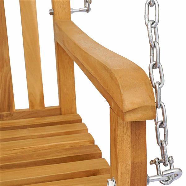 Grote foto vidaxl schommelbank naturel 114 x 61 x 61 5 cm massief teakhout tuin en terras tuinmeubelen