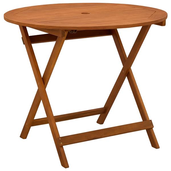 Grote foto vidaxl vouw tuintafel bruin 90 x 75 cm massief eucalyptushout tuin en terras tuinmeubelen