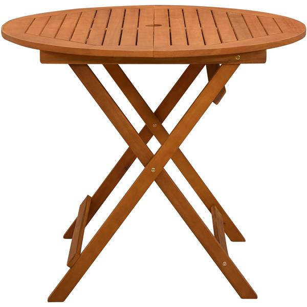 Grote foto vidaxl vouw tuintafel bruin 90 x 75 cm massief eucalyptushout tuin en terras tuinmeubelen