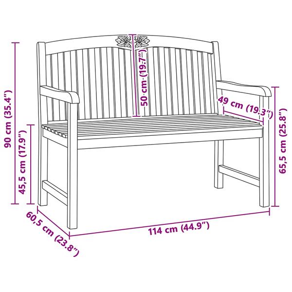 Grote foto vidaxl handgemaakte rozenbank naturel 114 x 60 5 x 95 cm tuin en terras tuinmeubelen
