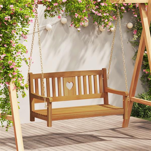 Grote foto vidaxl tuin hangbank naturel 110 x 56 x 58 cm massief acaciahout tuin en terras tuinmeubelen