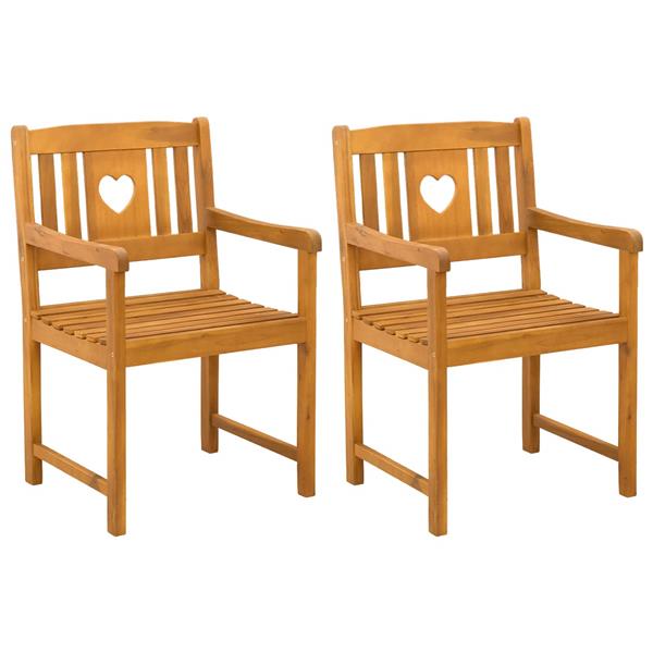 Grote foto vidaxl tuinbank 2 pcs naturel 56 x 55 5 x 90 cm massief acaciahout tuin en terras tuinmeubelen