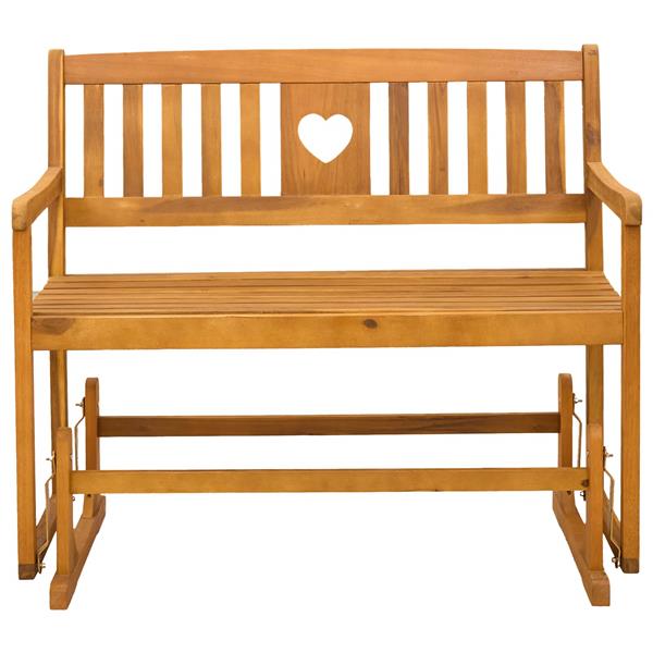 Grote foto vidaxl tuin glider bank naturel 110 x 59 x 97 cm massief acaciahout tuin en terras tuinmeubelen