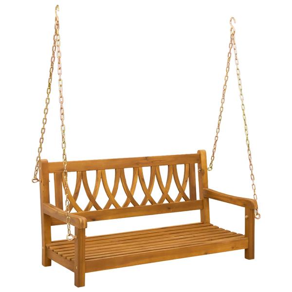 Grote foto vidaxl tuin hangbank naturel 110 x 56 x 58 cm massief acaciahout tuin en terras tuinmeubelen