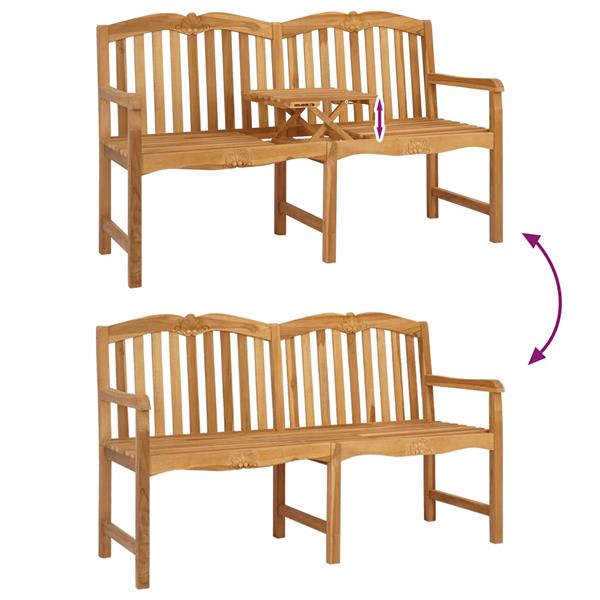 Grote foto vidaxl handgemaakte rozenbank naturel 155 x 60 x 94 cm tuin en terras tuinmeubelen