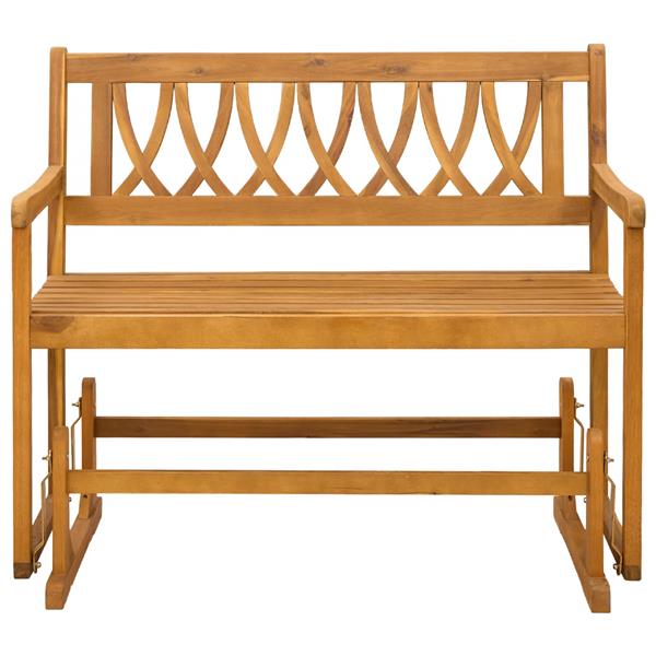 Grote foto vidaxl tuin glider bank naturel 110 x 59 x 97 cm massief acaciahout tuin en terras tuinmeubelen