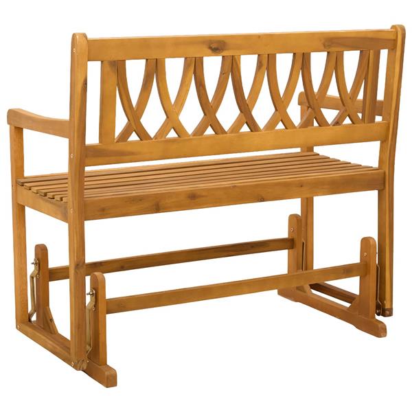 Grote foto vidaxl tuin glider bank naturel 110 x 59 x 97 cm massief acaciahout tuin en terras tuinmeubelen