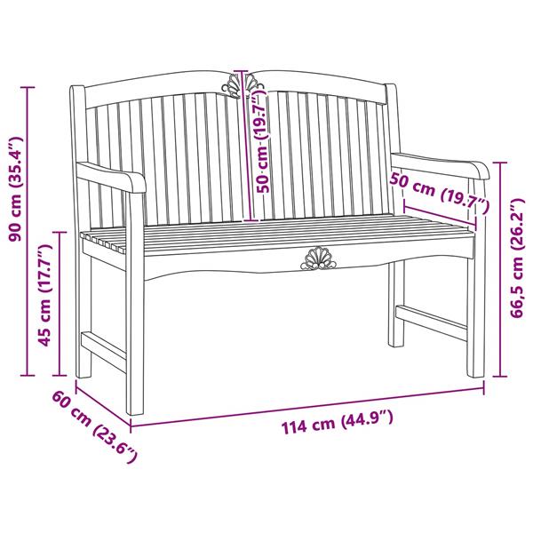 Grote foto vidaxl handgemaakte rozenbank naturel 114 x 60 x 95 cm tuin en terras tuinmeubelen