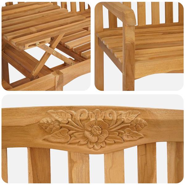 Grote foto vidaxl handgemaakte rozenbank naturel 150 5 x 60 x 95 cm tuin en terras tuinmeubelen