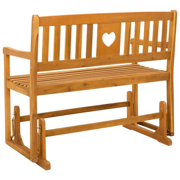 Grote foto vidaxl tuin glider bank naturel 110 x 59 x 97 cm massief acaciahout tuin en terras tuinmeubelen