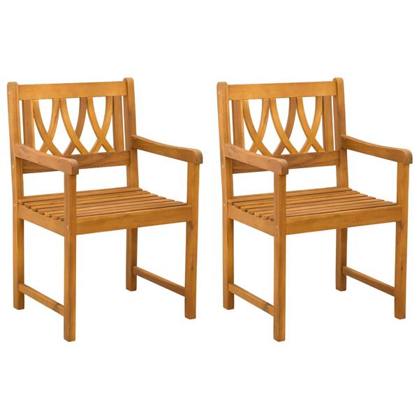 Grote foto vidaxl tuinbank 2 pcs naturel 56 x 55 5 x 90 cm massief acaciahout tuin en terras tuinmeubelen