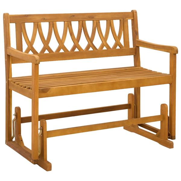 Grote foto vidaxl tuin glider bank naturel 110 x 59 x 97 cm massief acaciahout tuin en terras tuinmeubelen