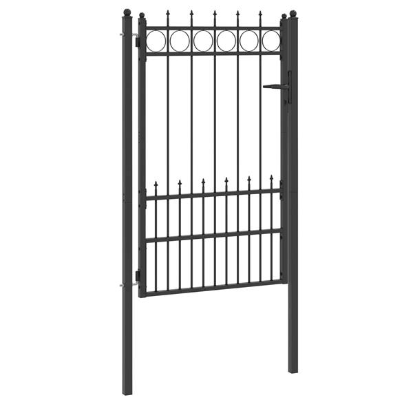 Grote foto vidaxl hekpoort horst staal zwart vergrendelbaar tuin en terras hekken en schuttingen