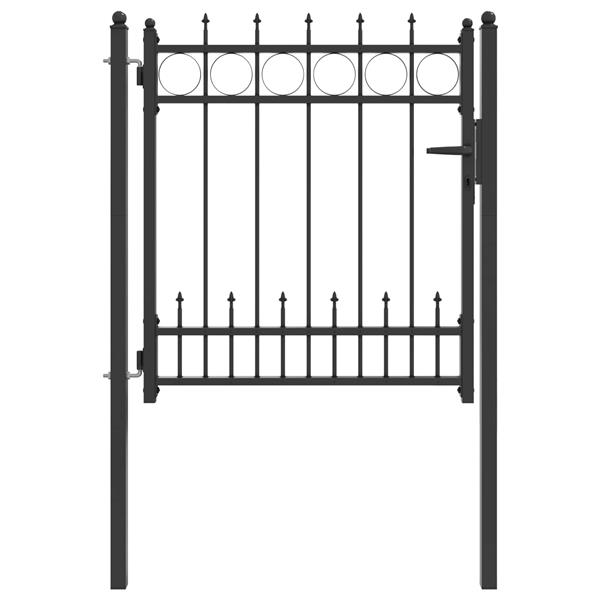 Grote foto vidaxl hekpoort horst staal zwart vergrendelbaar tuin en terras hekken en schuttingen