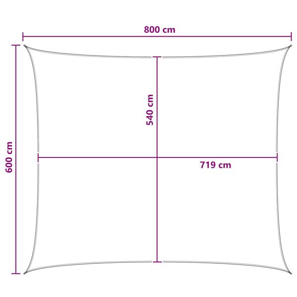 Grote foto vidaxl zonneschaduwzeil lichtgrijs en wit. 6 x 8 m hdpe tuin en terras overige tuin en terras