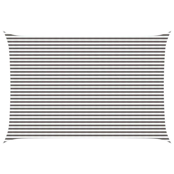 Grote foto vidaxl zonneschaduwzeil lichtgrijs en wit. 4 x 6 m hdpe tuin en terras overige tuin en terras