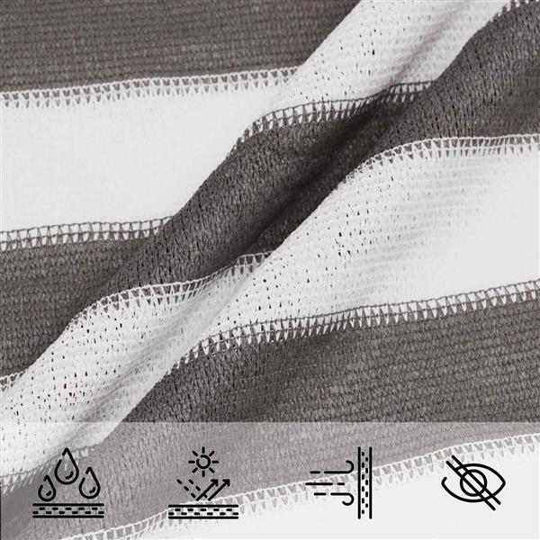 Grote foto vidaxl zonneschaduwzeil lichtgrijs en wit. 3 5 x 4 5 m hdpe tuin en terras overige tuin en terras