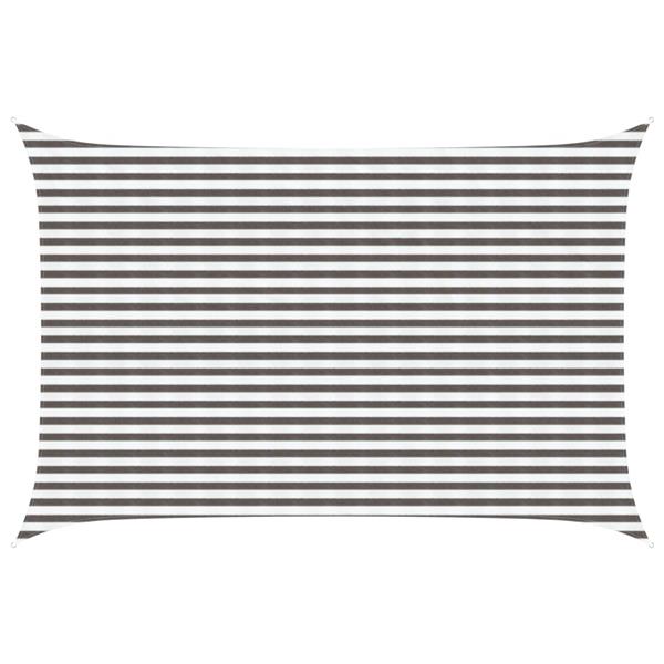 Grote foto vidaxl zonneschaduwzeil lichtgrijs en wit. 3 x 4 m hdpe tuin en terras overige tuin en terras