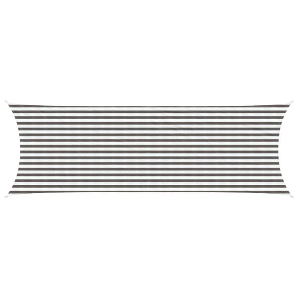 Grote foto vidaxl zonneschaduwzeil lichtgrijs en wit. 2 x 6 m hdpe tuin en terras overige tuin en terras