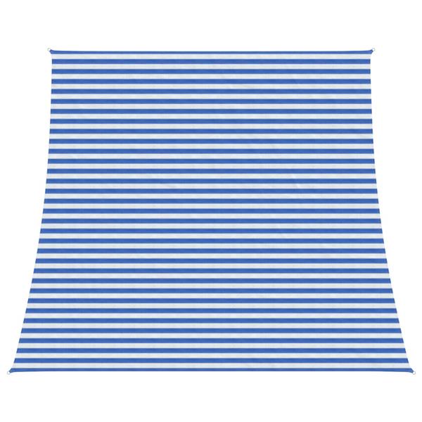 Grote foto vidaxl zonneschaduwzeil blauw en wit 4 5 x 4 m hdpe tuin en terras overige tuin en terras