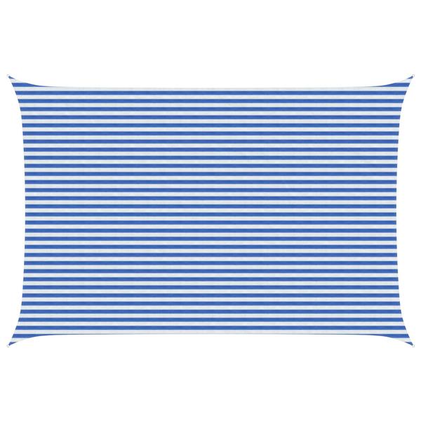 Grote foto vidaxl zonneschaduwzeil blauw en wit 4 x 6 m hdpe tuin en terras overige tuin en terras