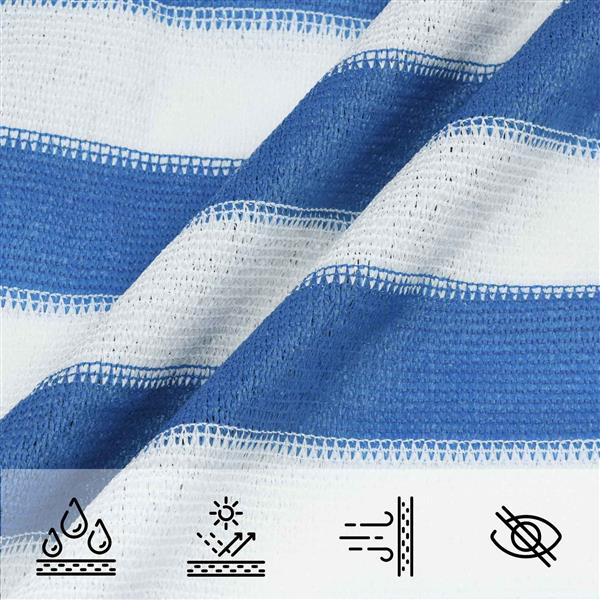 Grote foto vidaxl zonneschaduwzeil blauw en wit 3 5 x 5 m hdpe tuin en terras overige tuin en terras