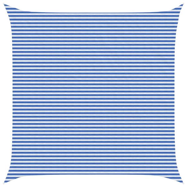 Grote foto vidaxl zonneschaduwzeil blauw en wit 6 x 6 m hdpe tuin en terras overige tuin en terras