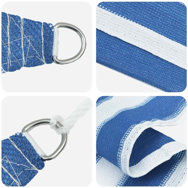 Grote foto vidaxl zonneschaduwzeil blauw en wit 3 x 3 m hdpe tuin en terras overige tuin en terras