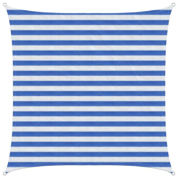 Grote foto vidaxl zonneschaduwzeil blauw en wit 2 x 2 m hdpe tuin en terras overige tuin en terras