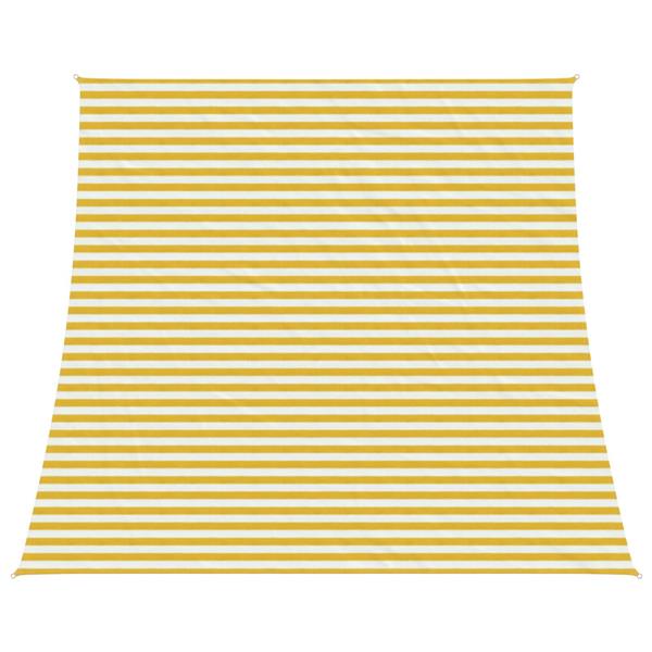 Grote foto vidaxl zonneschaduwzeil geel en wit 4 5 x 4 m hdpe tuin en terras overige tuin en terras