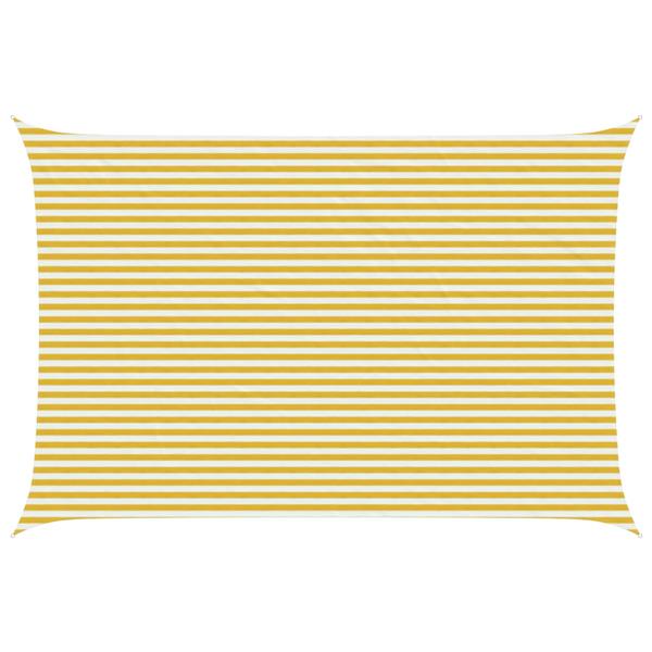 Grote foto vidaxl zonneschaduwzeil geel en wit 4 x 5 m hdpe tuin en terras overige tuin en terras