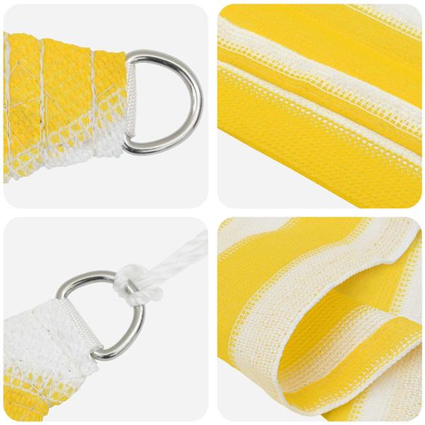 Grote foto vidaxl zonneschaduwzeil geel en wit 2 x 4 5 m hdpe tuin en terras overige tuin en terras