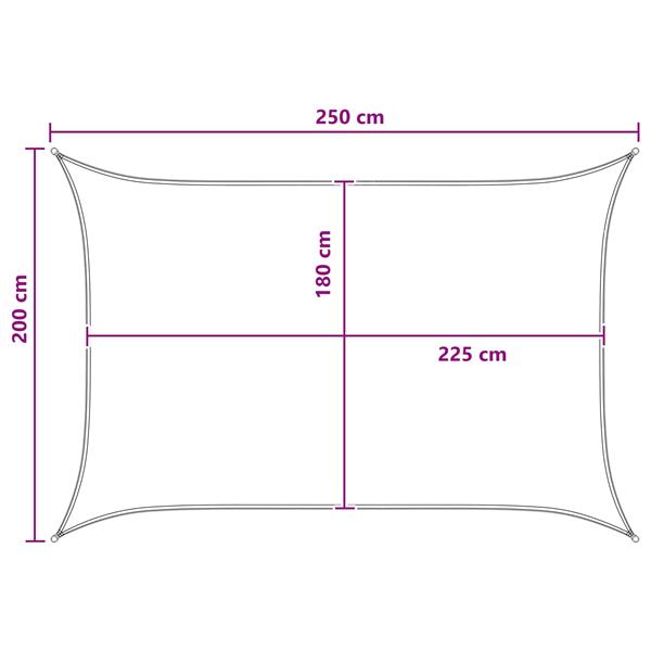 Grote foto vidaxl zonneschaduwzeil geel en wit 2 x 2 5 m hdpe tuin en terras overige tuin en terras