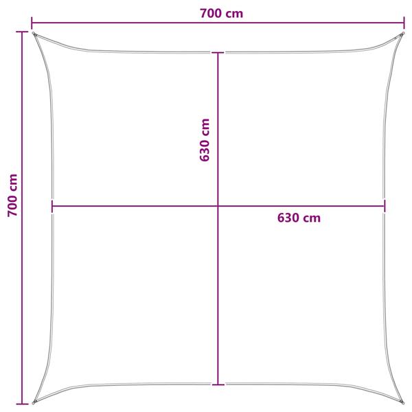 Grote foto vidaxl zonneschaduwzeil geel en wit 7 x 7 m hdpe tuin en terras overige tuin en terras