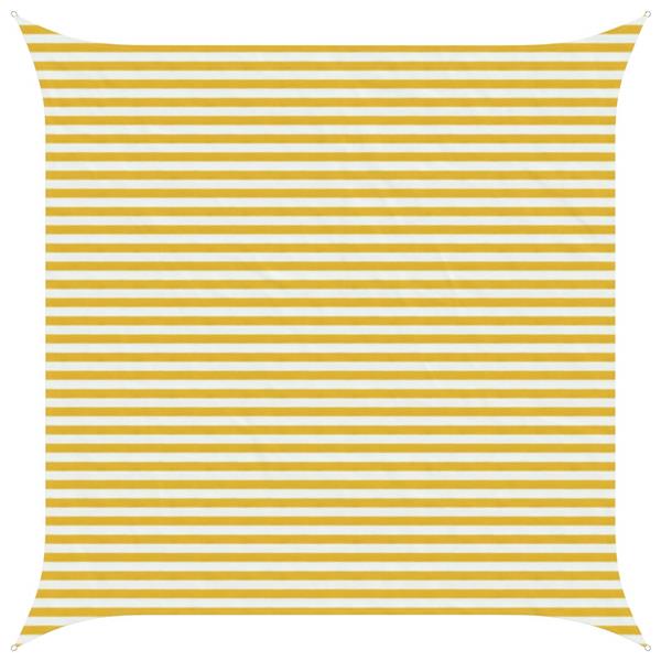 Grote foto vidaxl zonneschaduwzeil geel en wit 4 x 4 m hdpe tuin en terras overige tuin en terras