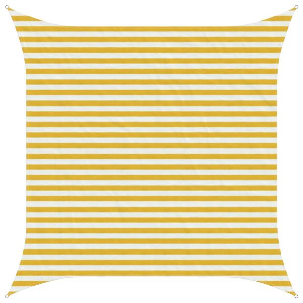 Grote foto vidaxl zonneschaduwzeil geel en wit 3 6 x 3 6 m hdpe tuin en terras overige tuin en terras