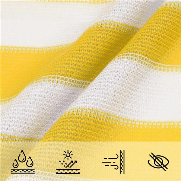 Grote foto vidaxl zonneschaduwzeil geel en wit 3 6 x 3 6 m hdpe tuin en terras overige tuin en terras