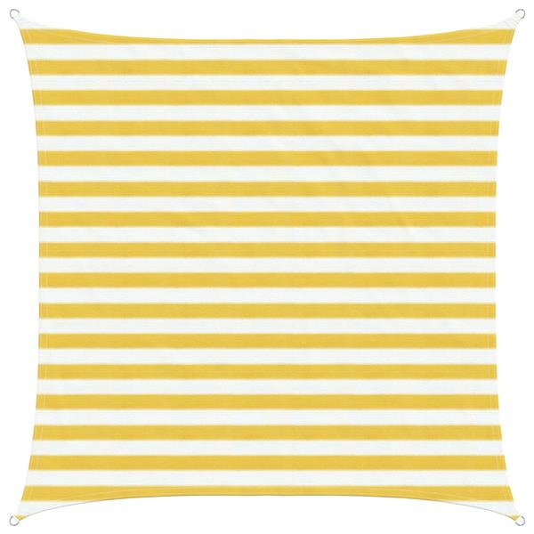 Grote foto vidaxl zonneschaduwzeil geel en wit 2 x 2 m hdpe tuin en terras overige tuin en terras