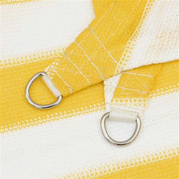 Grote foto vidaxl zonneschaduwzeil geel en wit 2 x 2 m hdpe tuin en terras overige tuin en terras