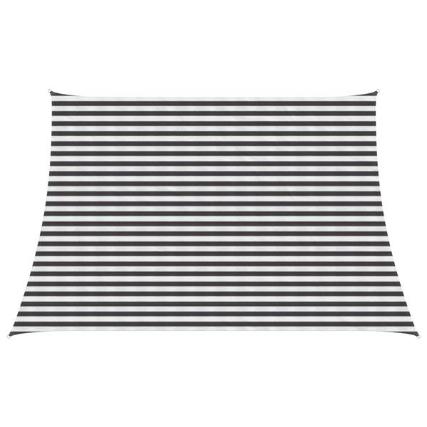 Grote foto vidaxl zonneschaduwzeil antraciet en wit 3 4 x 3 m hdpe tuin en terras overige tuin en terras