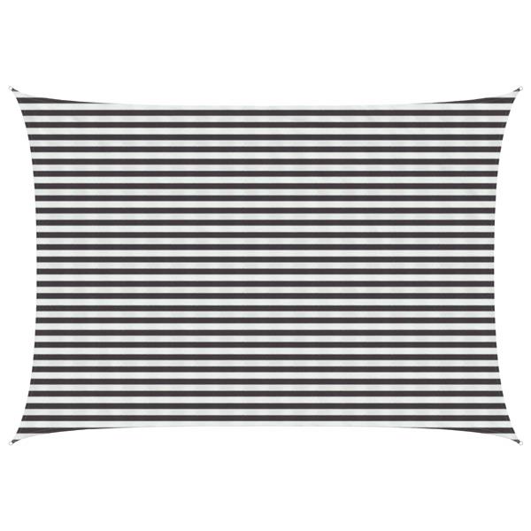 Grote foto vidaxl zonneschaduwzeil antraciet en wit 3 x 6 m hdpe tuin en terras overige tuin en terras